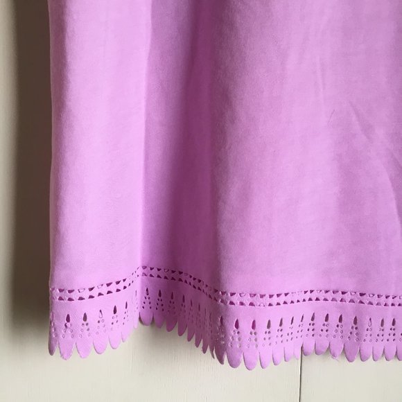 Lilac Die Cut Hem Floral Embroidered Tank Top - Picture 6 of 14